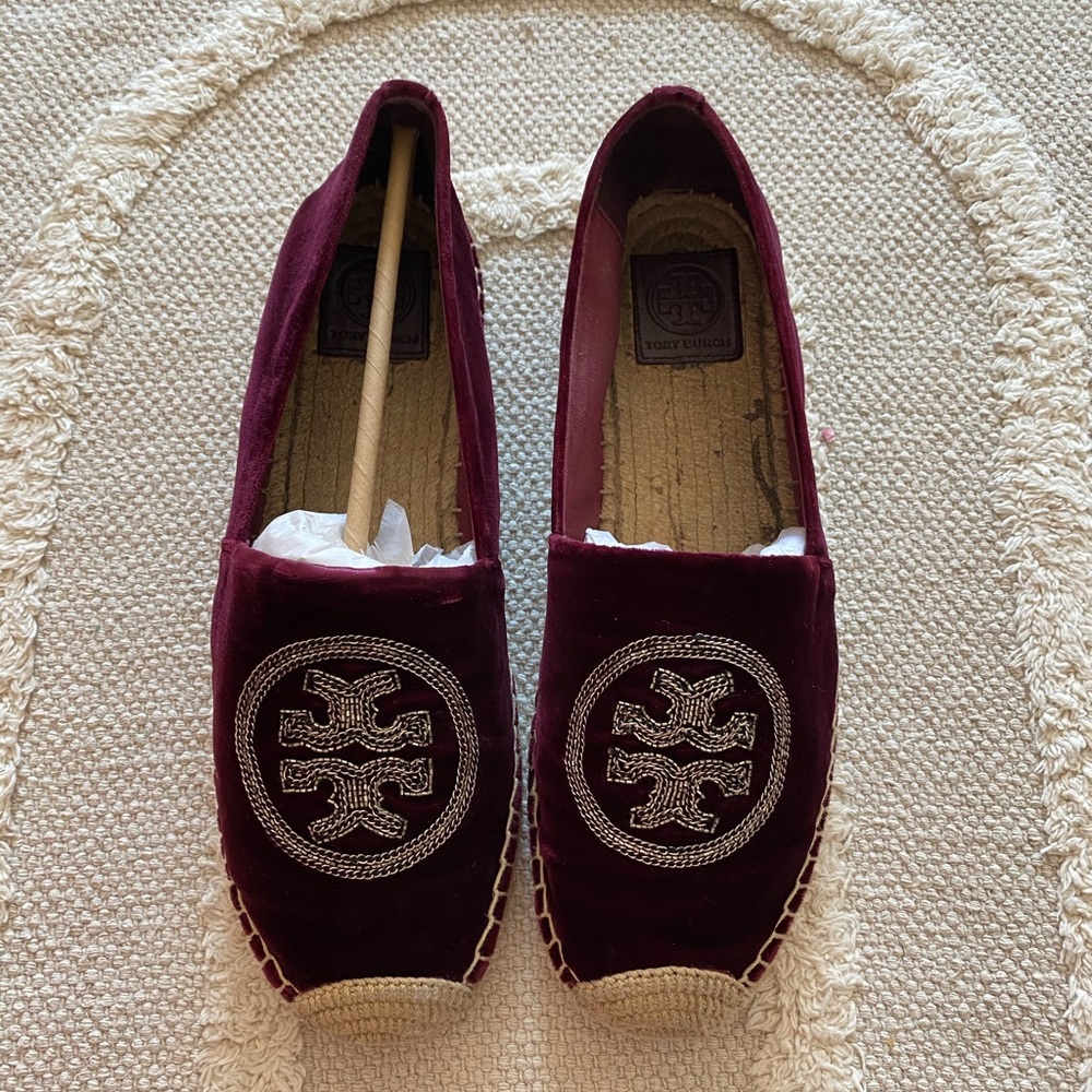 Tory Burch Velvet Platform Espadrille